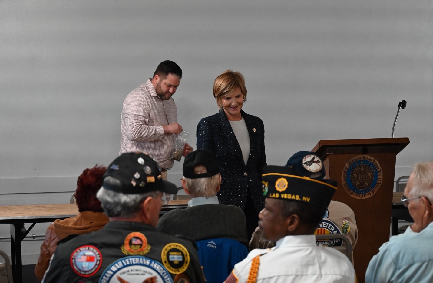 Congresswoman Lee with veterans