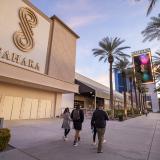 Pedestrians pass by the Sahara hotel-casino Friday, Jan. 10, 2020. Photo by: Steve Marcus