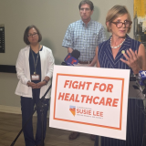 U.S. Rep. Susie Lee, D-Nev., says the “Big Beautiful Bill” as passed Tuesday, July 2, 2025, by the Senate, will cripple health care in Nevada. Lee made her comments Tuesday at a news conference in Las Vegas. Photo by: Kyle Chouinard