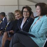 Democratic members of the Nevada congressional delegation, from right, Sen. Catherine Cortez Masto, Sen. Jacky Rosen, Rep. Susie Lee, Rep. Dina Titus and Rep. Steven Horsford, attend a groundbreaking ceremony April 22, 2024, in Las Vegas. The five are hopeful acceptable compromises can be made to extend Affordable Care Act subsidies now that the federal government shutdown has ended. Photo by: Wade Vandervort