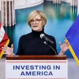 Rep. Susie Lee, D-Nev., speaks during a news conference