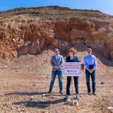 Rob Ghiglieri, Rep. Susie Lee, and Corey Fisher at Arden Gypsum Mine  