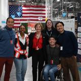 Congresswoman Lee with Amazon workers and local entrepreneurs