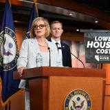 Rep. Susie Lee speaks during a news conference