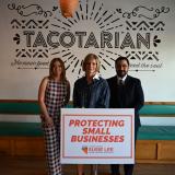 Kristen Corral, Rep. Susie Lee, and Peter Saba