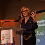 Rep. Susie Lee speaks during an event