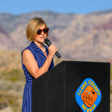 Rep. Susie Lee, D-Nev., speaks during groundbreaking