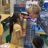 Congresswoman Lee with a young student