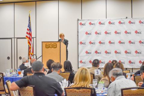 Rep. Susie Lee speaks to attendees