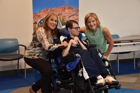 Patti Aguilar, her son Nicholas Aguilar, and Rep. Susie Lee