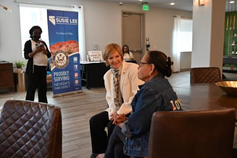 Congresswoman Lee with seniors