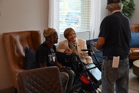 Congresswoman Lee with seniors