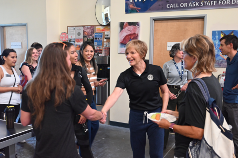 Congresswoman Lee with local outdoor small business owners