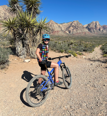 Congresswoman Lee mountain biking