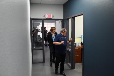 Congresswoman Lee touring facilities