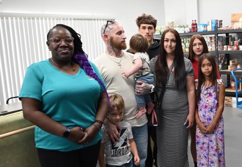 Veteran, his family, and his Salvation Army caseworker