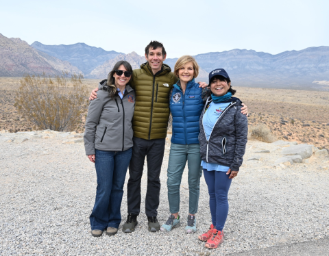 Congresswoman Lee with Alex Honnold and local advocates