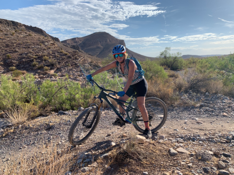 Congresswoman Lee biking