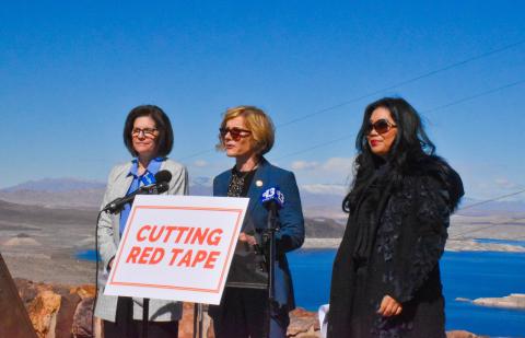 Senator Cortez Masto, Congresswoman Lee, and Colorado River Commission Chairwoman Puoy Premsrirut