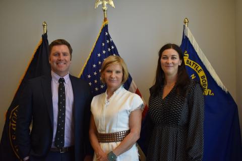  Strike Solutions (L to R: Director of Operations Christopher Spach, Congresswoman Susie Lee, and CEO and Founder Emma Przybyslawski)