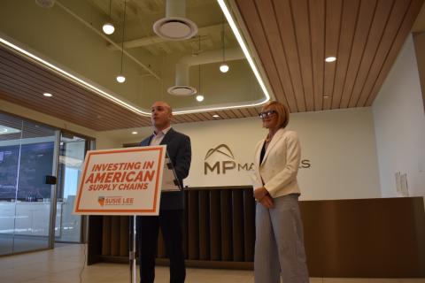 Matt Sloustcher and Rep. Lee