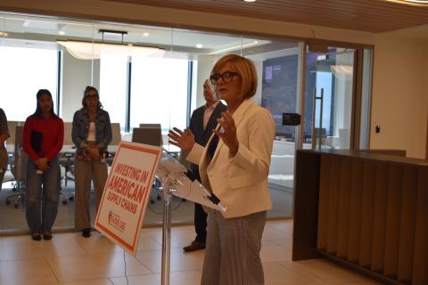 Rep. Susie Lee speaks at press conference