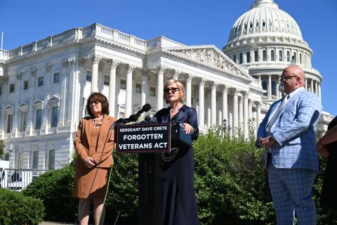 Senator Rosen, Congresswoman Lee, and Sergeant Dave Crete 