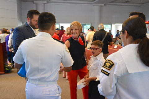 Congresswoman Lee with Memorial Day Service attendees