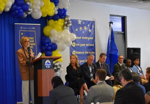 Rep. Susie Lee, D-Nev., speaks during a news conference