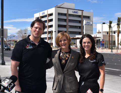 Luis Aceves, Rep. Susie Lee, and Dr. Lyndsey van der Laan