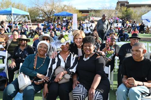 Congresswoman Lee with local leaders, small business owners, performers, and southern Nevada families at the 15th annual Black History Month Festival at the Springs Preserve