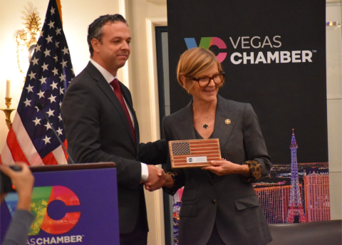 Congresswoman Lee accepting her award