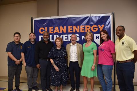Rep. Horsford, Donna West, Chris Brooks, Rep. Lee, and AFGE members