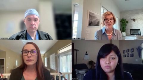 Rep. Susie Lee and attendees of health care roundtable