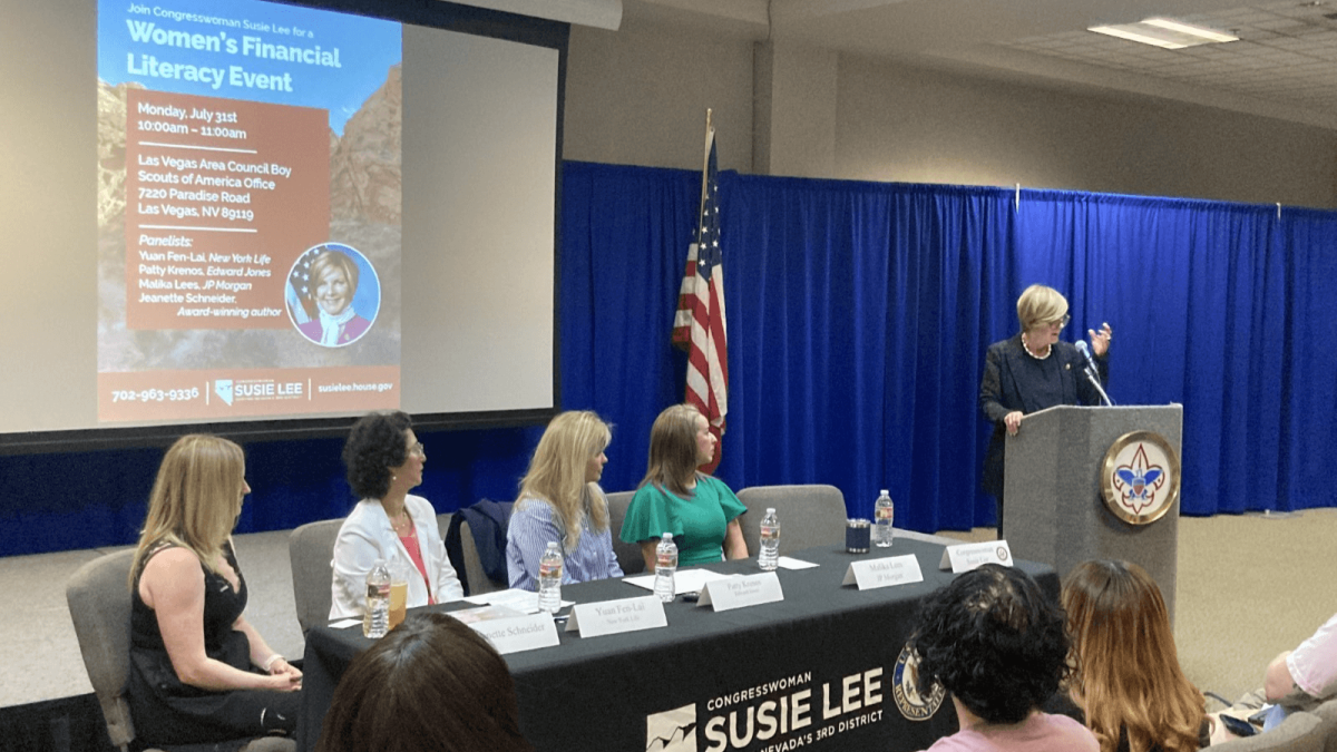 Congresswoman Susie Lee presents to audience