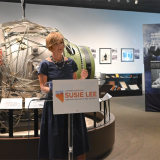 Congresswoman Lee speaking at the Atomic Museum