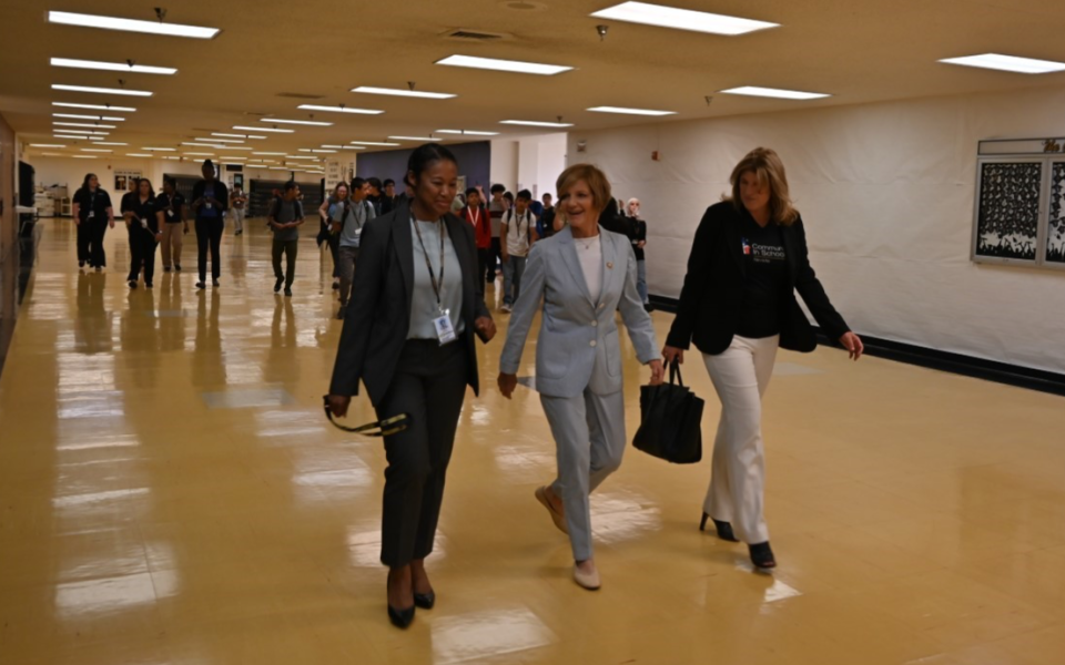 Congresswoman Lee with Clark High School staff
