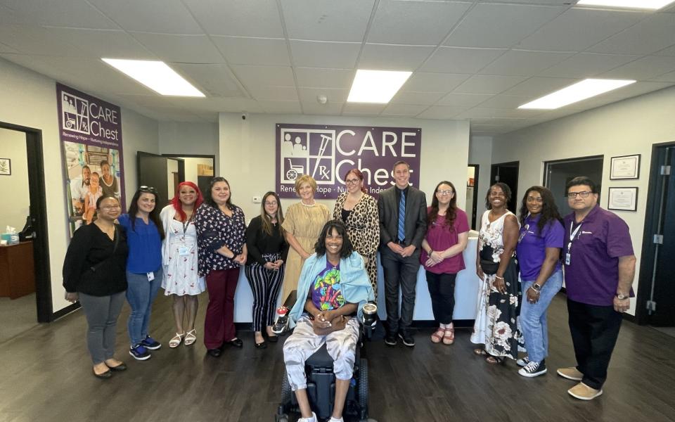 Congresswoman Lee with CARE Chest workers