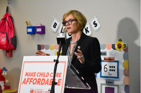 Rep. Lee speaks at an event