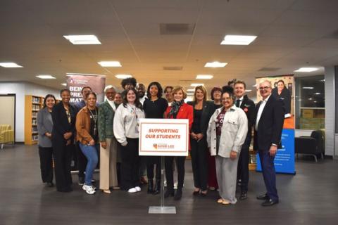 Rep. Susie Lee, Ed W. Clark High School principal and a recent graduate, Clark County School District, and Communities In Schools of Nevada