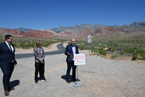 Attendees speaking at press conference