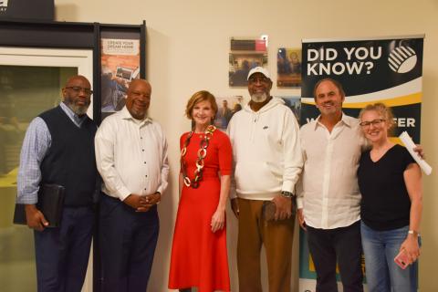 Congresswoman Susie Lee, Steve Hamile, Sol-Up Chief Operation Officer and Nevada Solar Association Chair, and Allison Pharr, solar homeowner and Solar United Neighbors Rural Organizing Associate, and attendees